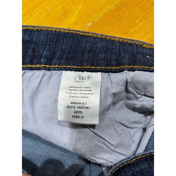 J Galt Jeans Womens Small Flared Blue Mid Rise Dark Wash Denim Y2K Stretch - Picture 3 of 8